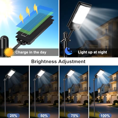 4 Pack Solar Street Lights Outdoor, Waterproof Motion Sensor Flood Light - image 4