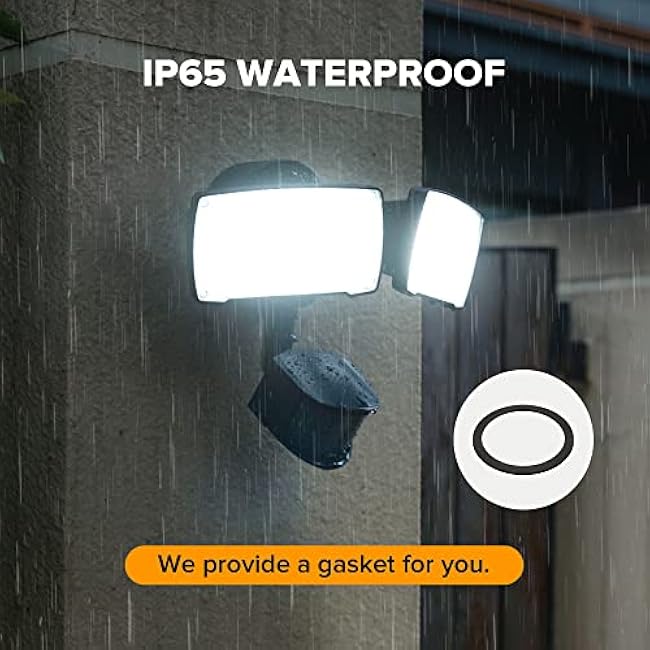 LUTEC 38W Dual-Head Floodlight 5000K Black