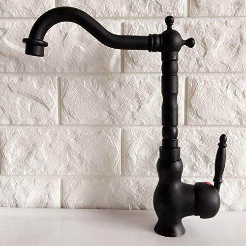Mitigeur eau chaude et froide noir en laiton pivotant pour faciliter la vaisselle au quotidien