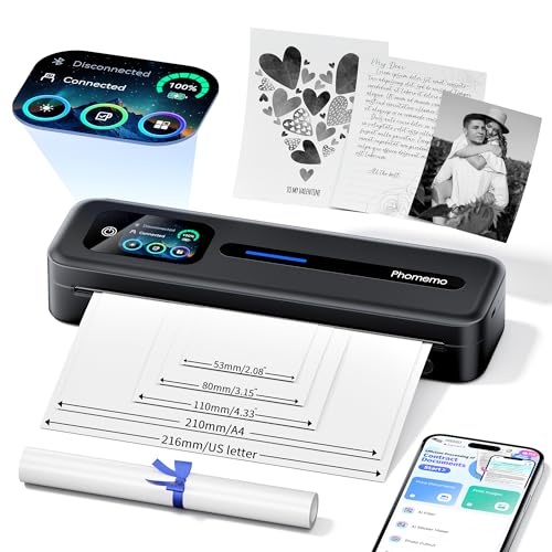 Phomemo Upgraded Portable Printer with Touchscreen for Travel, M832D...