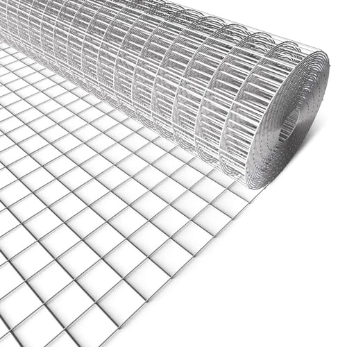 DXDRT Galvanized Hardware Cloth 2 cm - 1.2mm Chicken Wire Mesh, Raised Garden Bed Supports Wire Mesh Roll, Rust Proof Wire Mesh Fence Prevent Snakes, Raccoons, Foxes,1.5Mx10M/59INx32FT