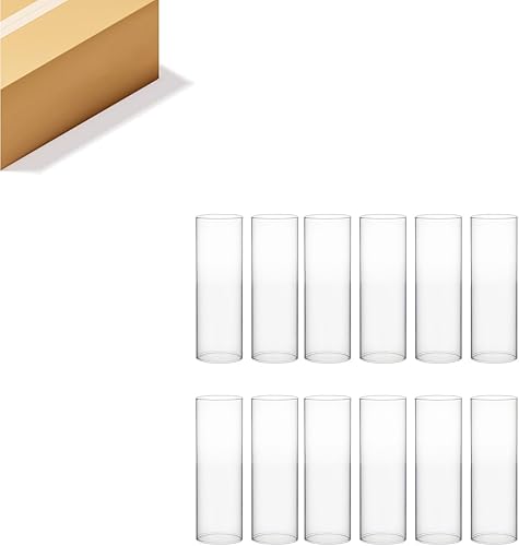Miniatura 18 de WGVI Funda para portavelas Hurricane, ancho de 6 pulgadas, altura de 10 pulgadas, portavelas cilíndrico de vidrio transparente, tubo de chimenea