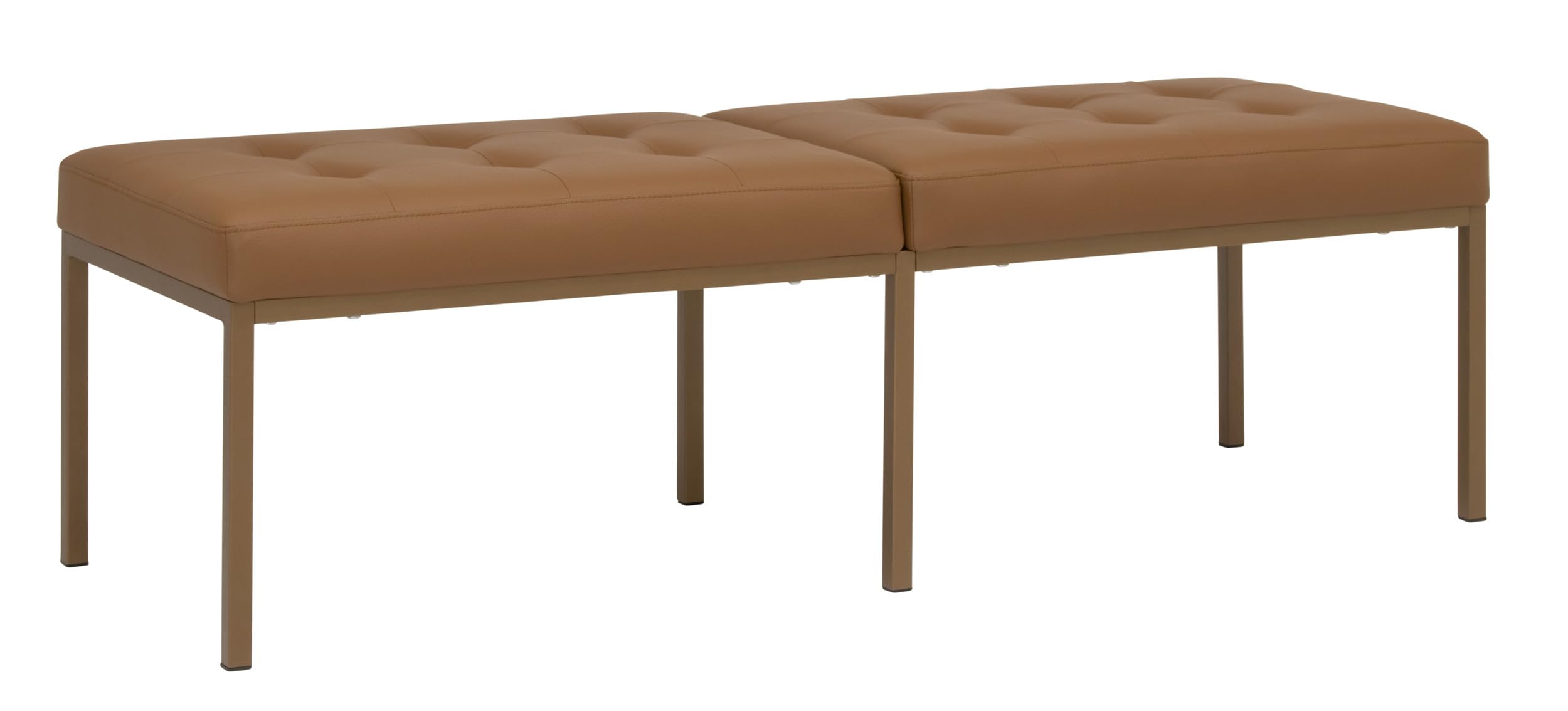 Photo 1 of Studio Designs Home Camber Modern Dining Room 60" with Chrome Legs and Tufted Faux Leather, Entryway or Livingroom Accent Bench, Bronze/Black 60" Bronze/Black