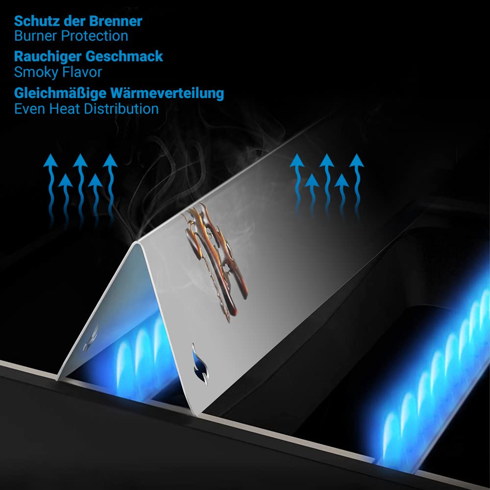 ecooe V2A Edelstahl Aromaschienen Flavorizer Bars für Weber Spirit und Spirit II - 300er Baureihe ab 2013 - Ersatz für Weber 7636 (5 Stück) - passend für Weber Spirit E S 310 320 330 und mehr