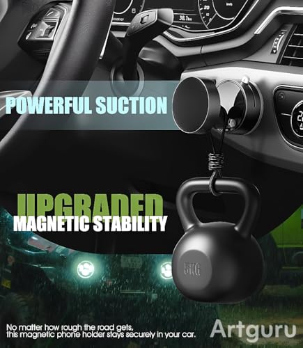 Image of Universal 360 Hold X Vacuum ,Magnetic Suction Phone Holder, Magnetic Suction Phone Mount, Foldable and Retractable Double-Sided Phone Holder, Adjustable Strong Car Mount (BLACK )