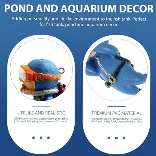 Image of VAYINATO 2 Piece (Blue) Floating Mini Cute Diver Aquarium Fish Tank Simulation Decoration Ornaments | Made with Eco Friendly Resin | No Harm to Fish By Petzlifeworld