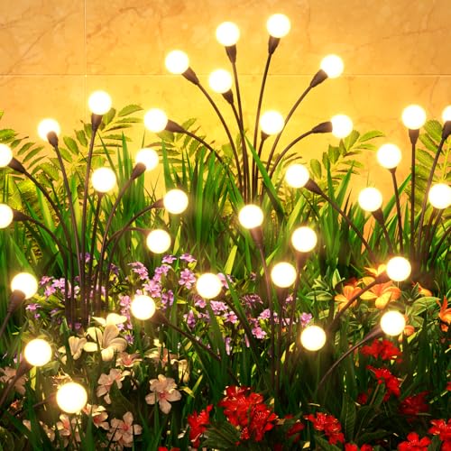 Cnuoky 6 Pack Solar Garden Lights 48 LED, Solar Lights Outdoor Waterproof IP65, Decorative Garden...