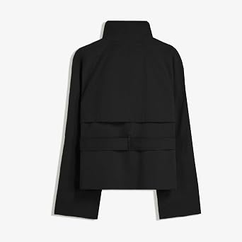 Women's Cropped Trench Coat Double Breasted Short Jacket High Collar Fall Winter Coats Trendy Outfit with Belt