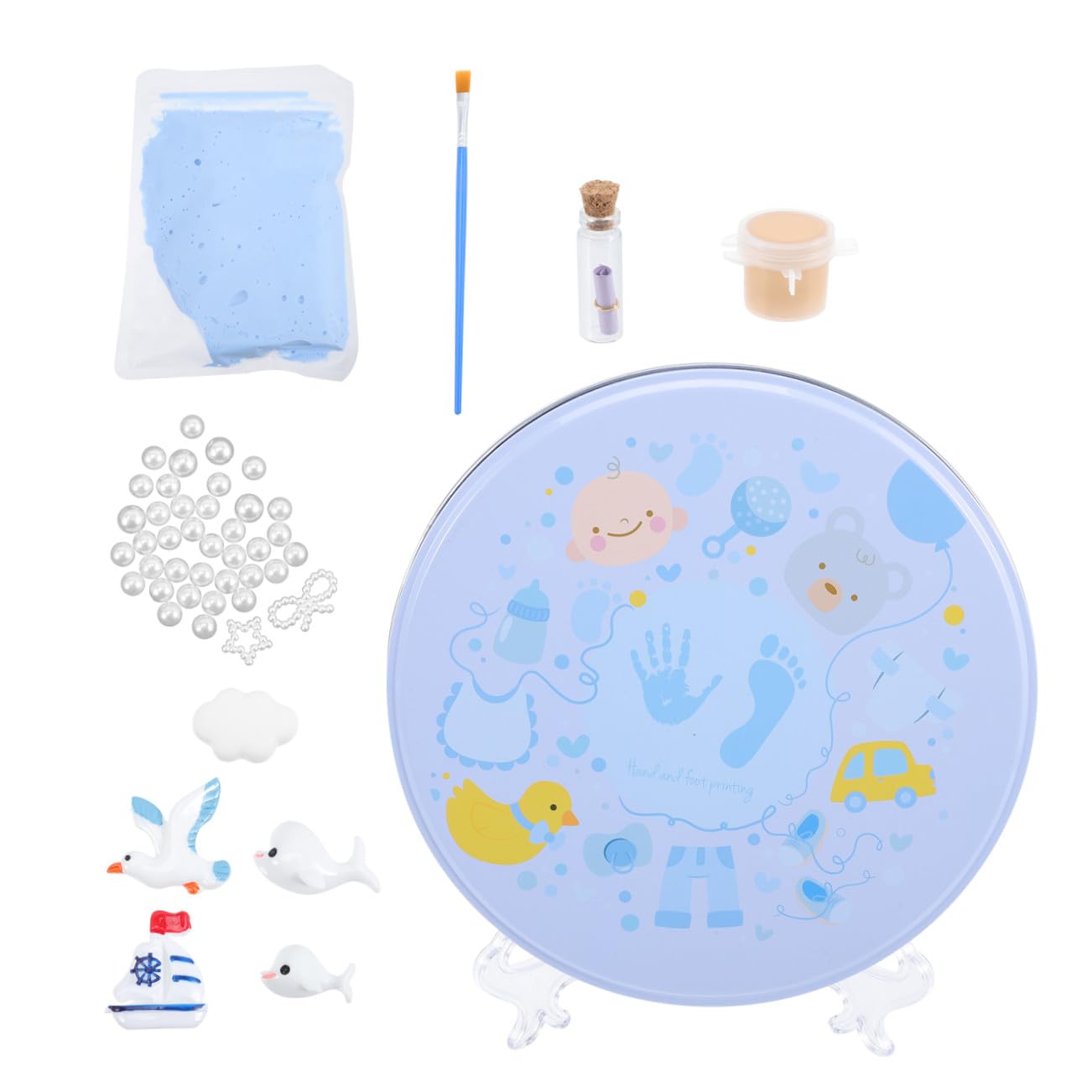 Baby Footprint Keepsake Kit for Newborns Custom Footprint Ornament Mold for Baby Milestones and Keepsakes Non-Toxic Material for New Parents