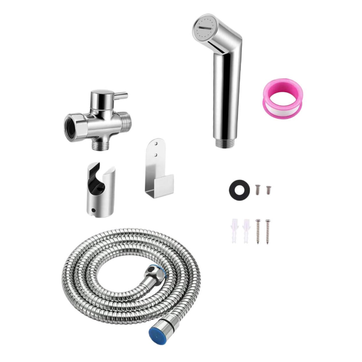 Homoyoyo Kit de Cabezal Rociador de Mano y Kit Pulverizador de Bidé Presurizado Ajustable, Multiusos y Duradero para Higiene Personal Diaria en Baño