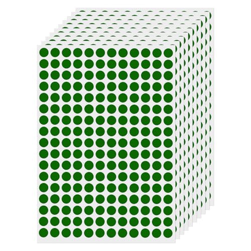 FINDAT Green Round Labels 0.4 Inch Vinyl Removable Dot Stickers 2040 PCS