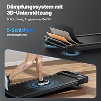 MERACH Walking Pad mit 5% Steigung, 3.0HP Laufband für Zuhause, 2-6km/h Laufband Schreibtisch, Treadmill für Zuhause und Büro, Fernbedienung Bis 136kg Belastbar, LED-Anzeige, APP – Ansicht 4