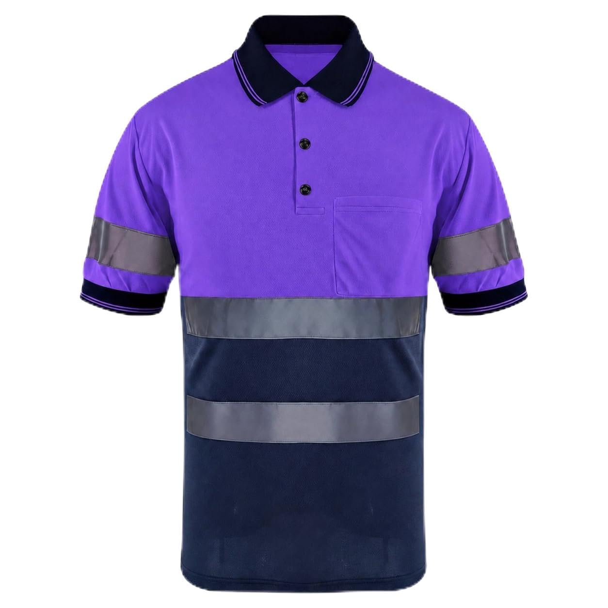 SMASYS Safety Polo Shirt- Reflective Construction Hi-viz Work Wear | T Shirt With Pockets for women and men