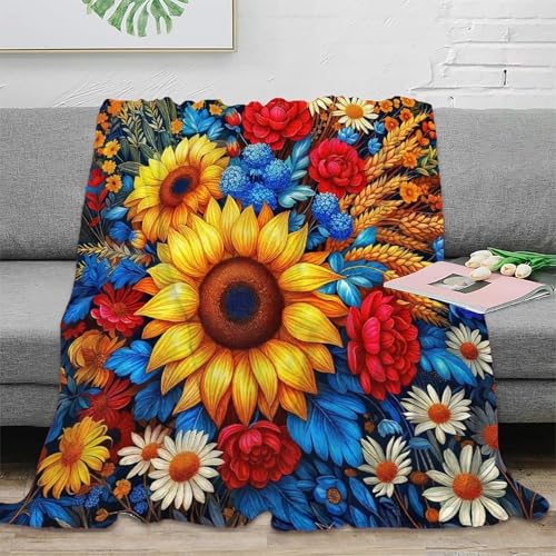 Couverture d'art flanelle 3D tournesol un textile décoratif d'exception - 3