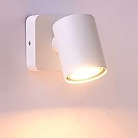 Vista 1 de Lámpara de pared de lectura de mesita de noche, lámpara de techo LED para interiores, aplique de pared ajustable giratorio blanco GU10..