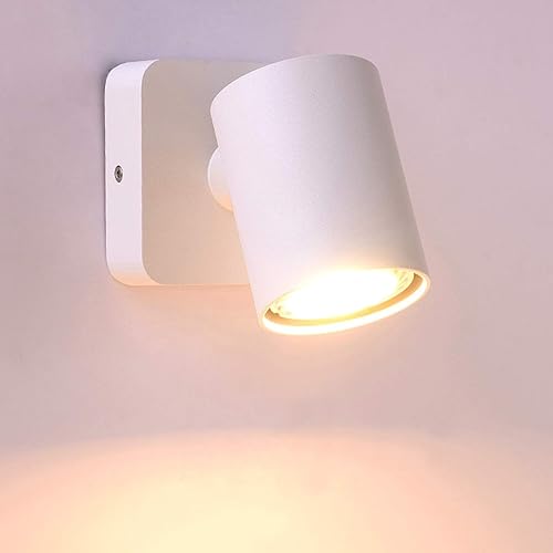 Luzden Mini lámpara LED moderna de pared de lectura para mesita de noche, cable enchufable con interruptor de palanca de encendido y apagado,