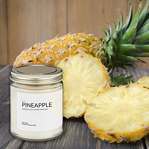 1Oak Soy Wax Scented Candles (Pineapple) - Soy Candles For Home Scented - Long Burning Candles Premium - Hand-Poured (9Oz.) #TOP5