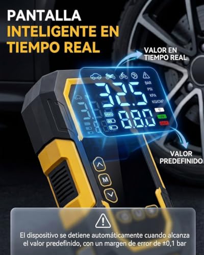 Arrancador de batería coche multifunción con compresor de aire y linterna LED 5