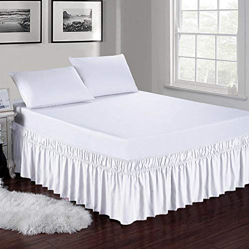 Disha Bedding 100% Satin Dust Ruffle Bed Skirt With Split Corner Silk Satin 1Pc Bed Skirt| Silver Grey Queen 19'' Inch Drop | Wrinkle Free And Fade Resistant #TOP6