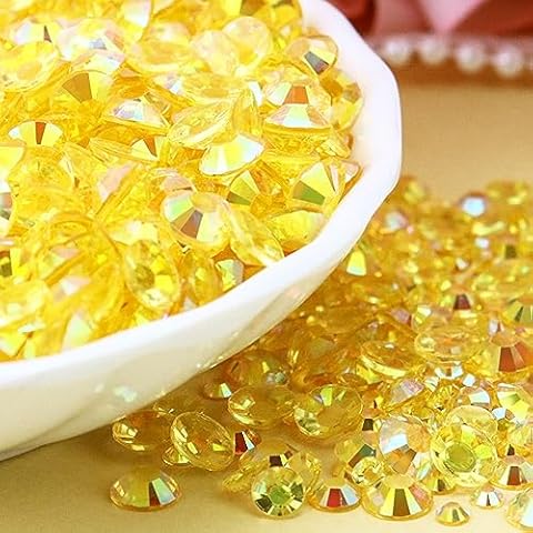 Briskbloom 3000PCS Flatback Rhinestones, Resin Flatback Rhinestones for Crafts, Tumblers, Mugs, Bottles, Mixed Sizes 2/3/4/5/6mm Topaz AB Jelly Rhinestone Gems for Nail Art, Shoes Cover