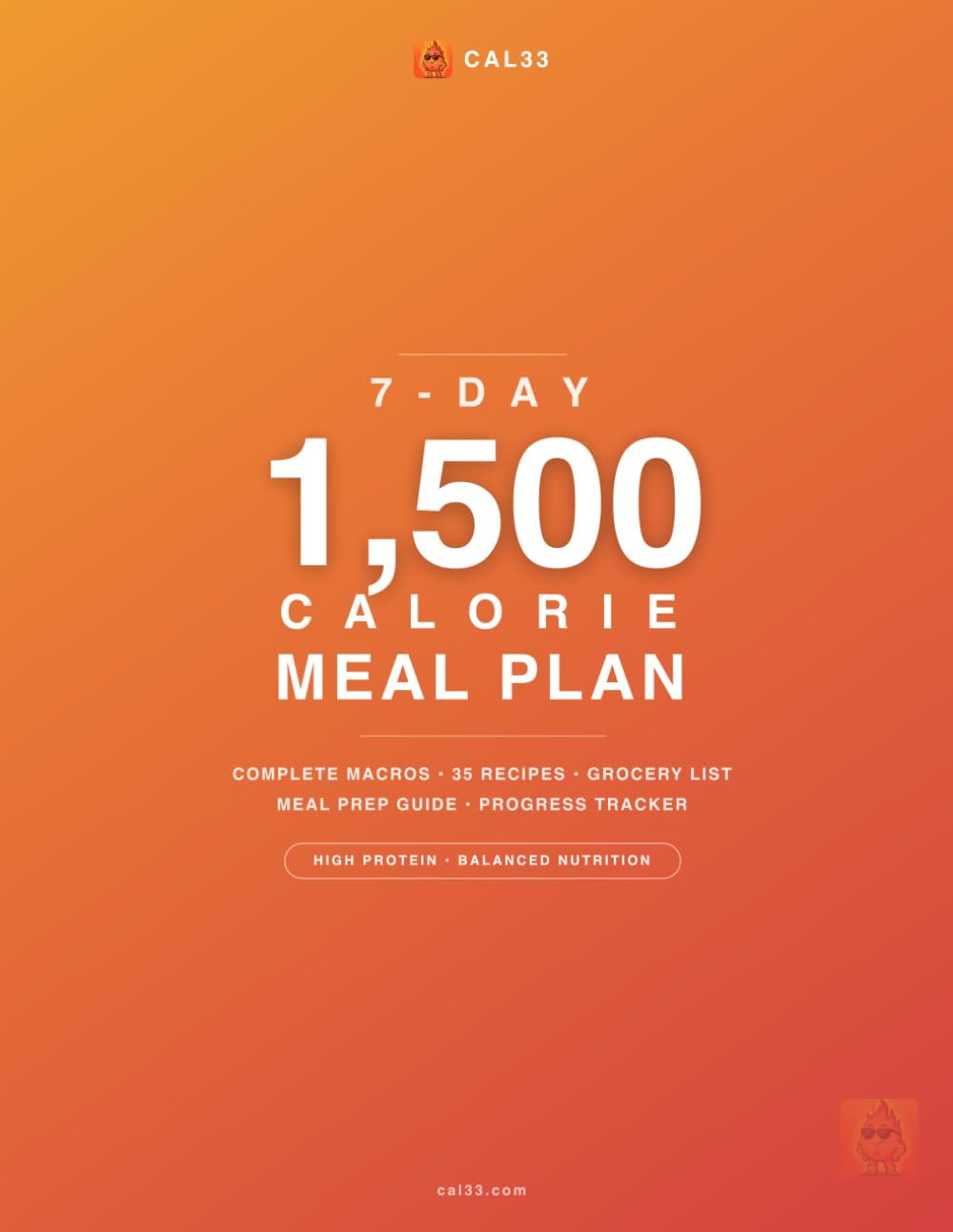 1500 Calorie Meal Plan: 7-Day High Protein Diet Plan for Weight Loss with Macros, Grocery List and Meal Prep Guide