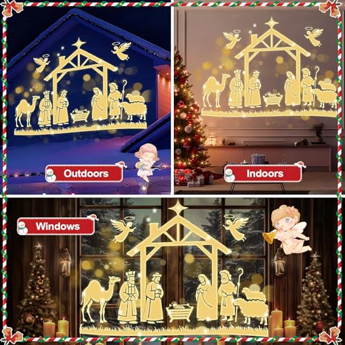 Projecteur de crèche de Noël extérieur et intérieur avec effet dynamique 3D étanche - 6