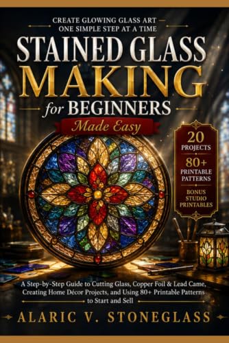 Stained Glass Making for Beginners Made Easy: A Step-by-Step Guide to Cutting Glass, Copper Foil & Lead Came, Creating Home Décor Projects, and Using 80+ Printable Patterns to Start and Sell image 2