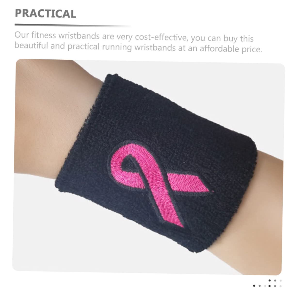 Lot de Bracelets De Poignet Respirants pour Fitness Supports De Poignet Transpiration pour Sensibilisation Cancer du Sein pour Course Basketball Et
