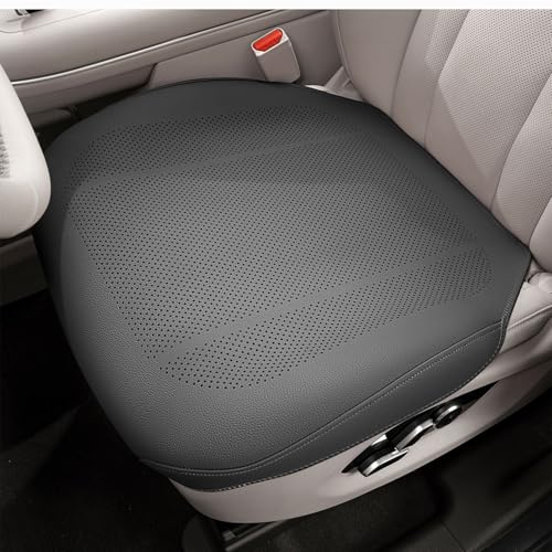HEHKJDNBY Breathable Car Seat Covers, Compatible with Heated & Ventilated Seats, Non-Slip Leather Seat Cushion Protectors, Universal Fit for Cars Trucks SUVs, All-Season Comfort (Black)