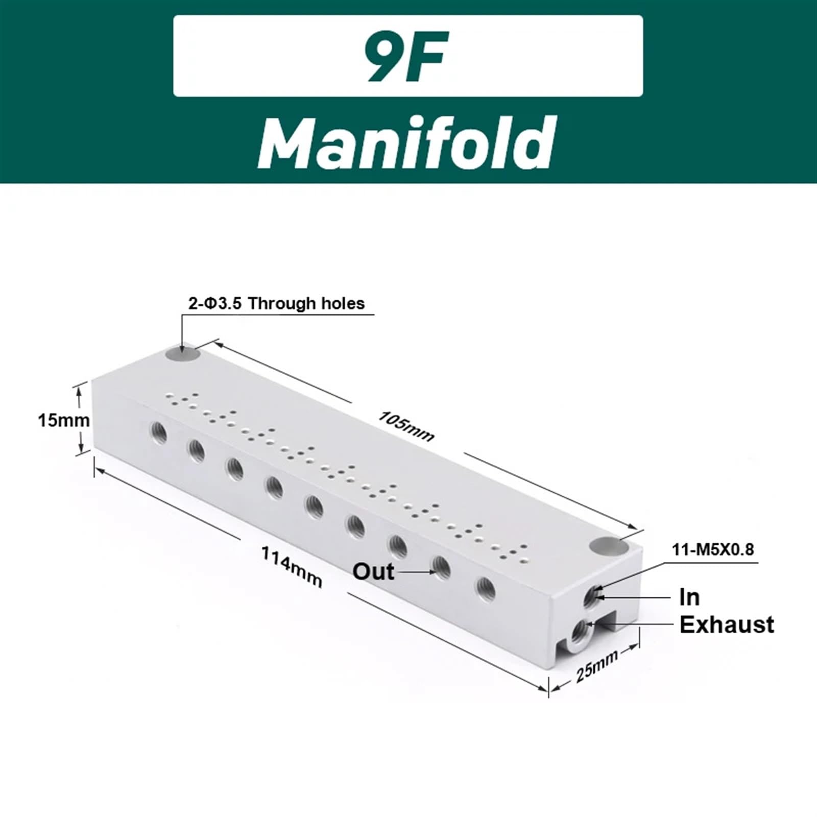 Válvula solenoide Miniatura de Alta frecuencia, válvula de Aire de 10 mm, válvula de Control de Tres vías de Dos Posiciones de 30 Hz, válvula de vacío de 24 V, 12 V y 6 V(Manifold 9F)