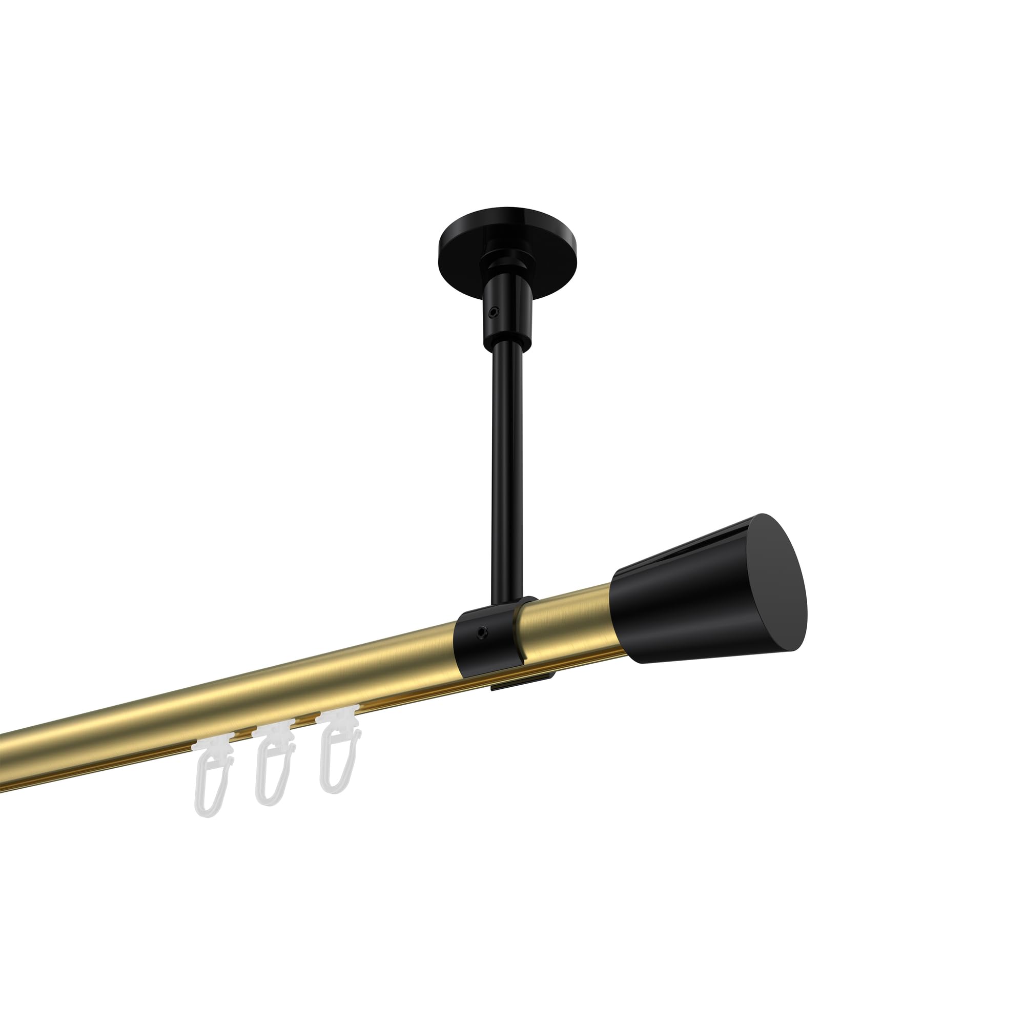 INTERDECO Innenlaufstange 20 mm 1-läufig Messing-Optik/Schwarz 280 cm