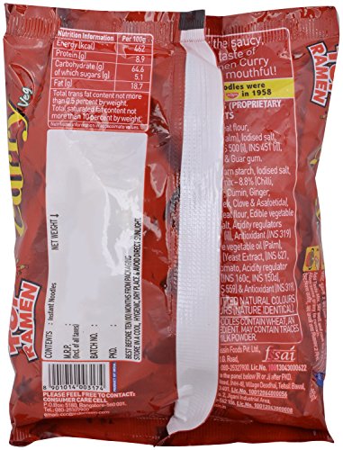 Image of Top Ramen Vegetarian Noodles - Curry, 70 Grams Pack