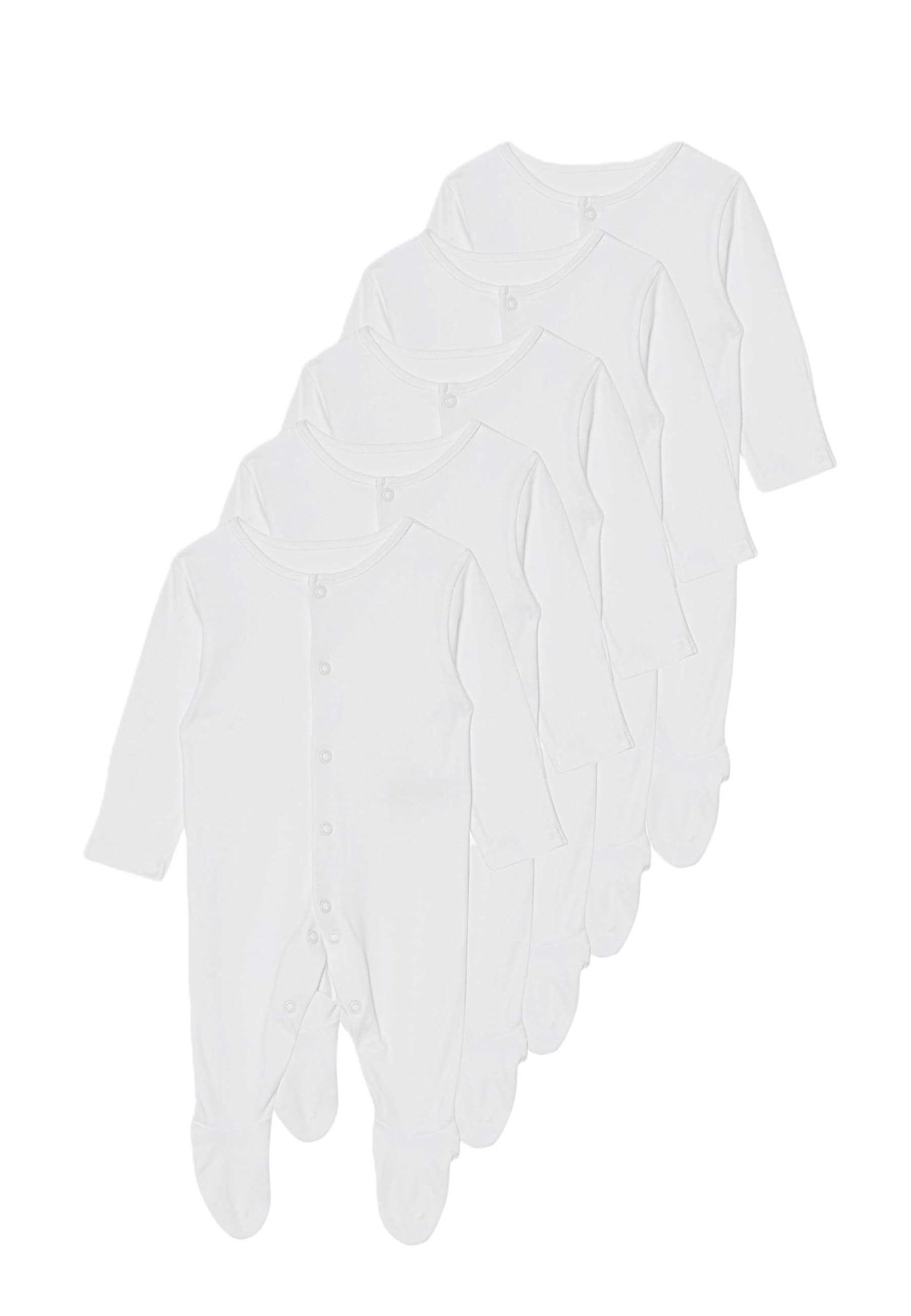 Marks & Spencer Grenouillères Bébé Lot de 5, Mixte Garçon et Fille, 100% Pur Coton, Coupe Standard, Antidérapantes, avec Moufles Anti-Griffures