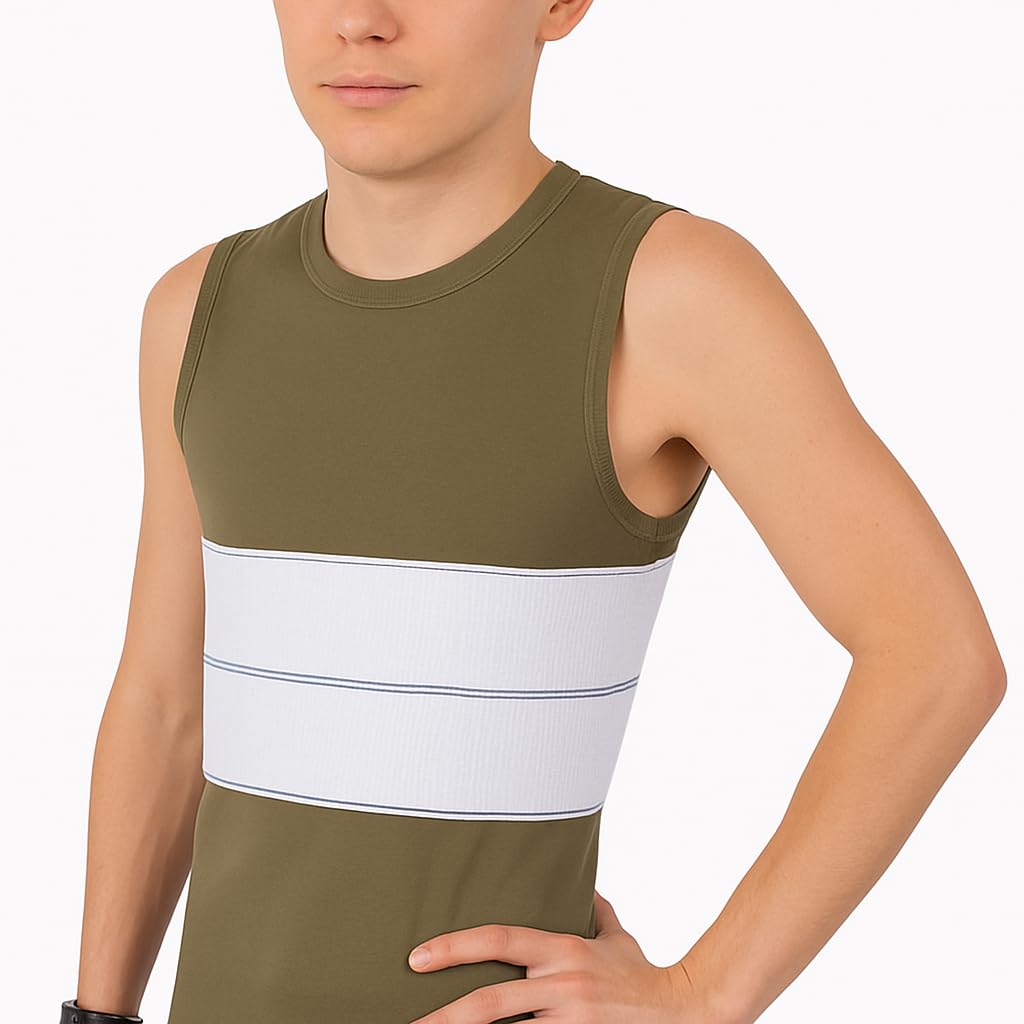 NYOrtho Rib Brace - Plush Chest Brace For Men - Fits 30"- 75" - Rib Injury - Cracked, Fractured or Dislocated Ribs - Rib Protector - Rib Cage - Rib Belt - Rib Wrap - Rib Compression - Made in USA