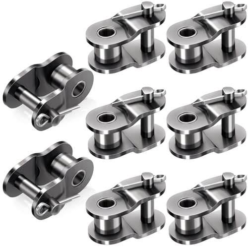 PAGOW 8pcs #40 Roller Chain Offset Link, Carbon Steel Crank Link, Standard Chain End Connector Split Links for 08A Chain