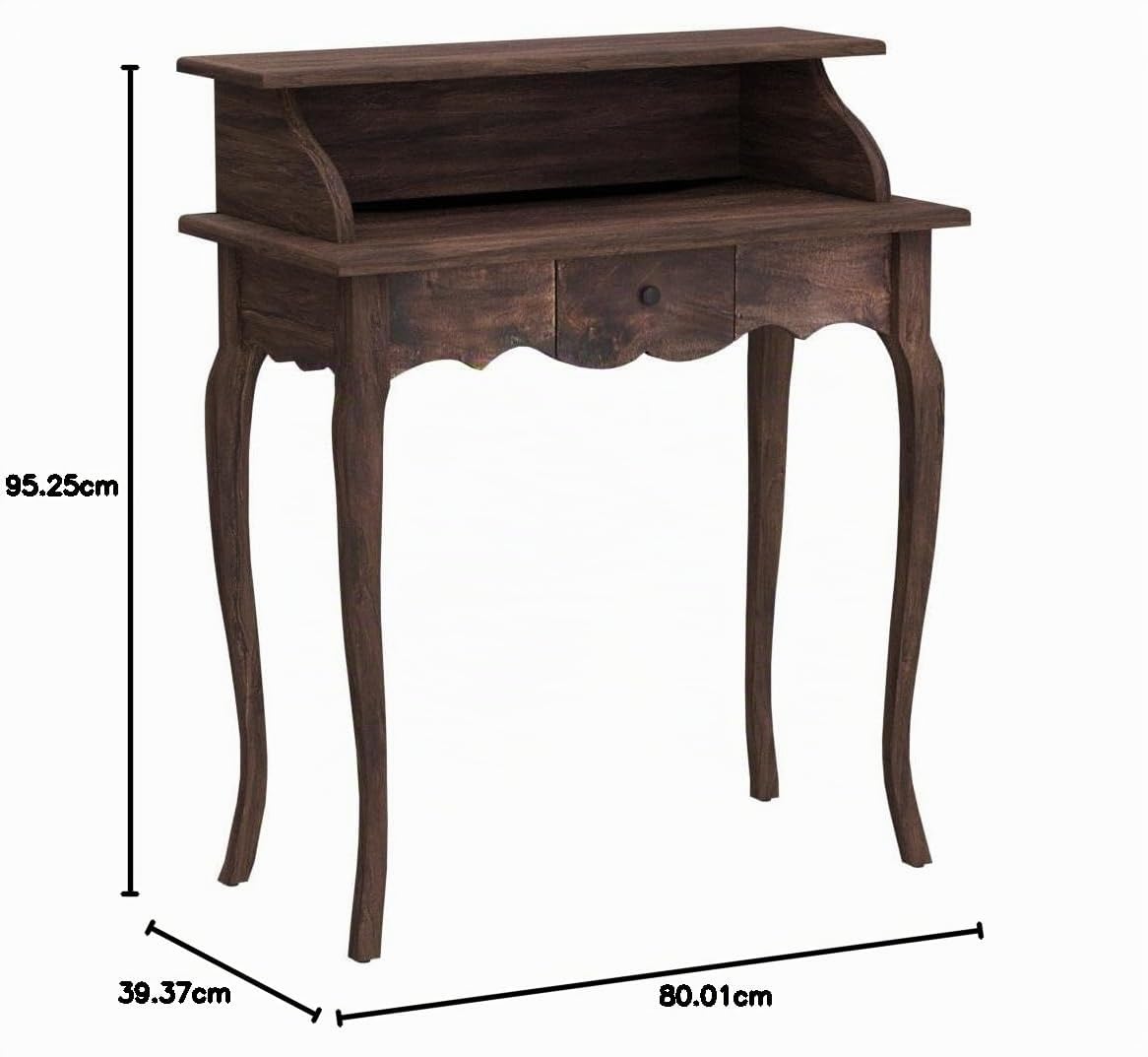 DESIGN DELIGHTS EDLER Holz SEKRETÄR Napoleon | Mahagoni, Massivholz, braun, 80 cm | Schreibtisch