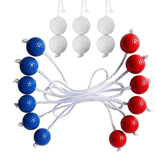 Qtimal Ladder Toss Game Replacement Ladder Balls, 3 Colors Tournament Quality Bolos Bolas with Real Golf Balls (9 Pack)