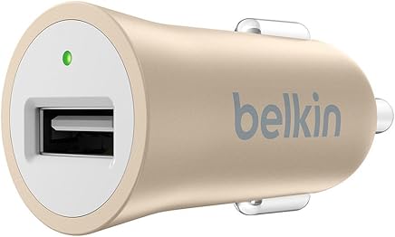 Belkin F8M730btGLD - Cargador met?lico para el coche MIXIT (USB universal, 2,4 A, se conecta al mechero, carga inteligente, protege tus dispositivos), oro metalizado Belkin F8M730btGLD - Cargador met?lico para el coche MIXIT (USB universal, 2,4 A, se conecta al mechero, carga inteligente, protege tus dispositivos), oro metalizado