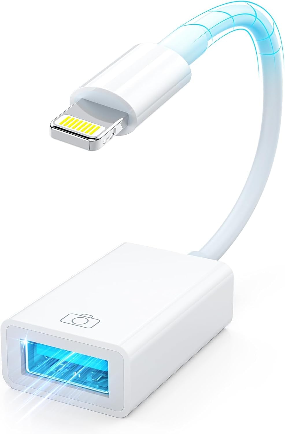 Photo 1 of [Apple MFi Certified] Lightning to USB Camera Adapter, Lightning to USB-A 3.0 Female Adapter OTG Data Sync Cable Converter for Select iPhone,iPad Models,Camera,Card Reader,Flash Drive,MIDI Keyboard