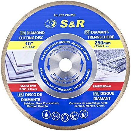 S&R Diamond Cutting Disc 230 x 22.2 mm, Saw Blade for angle grinder, universal use: Diamond cutting blade for Concrete, Stone, Brick, Masonry discs