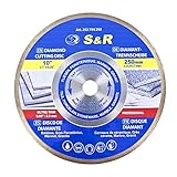 S&R Diamond Saw Blade 10", Diamond Cutting Disc for Porcelain, fine Stoneware, Hard Tiles, Granite