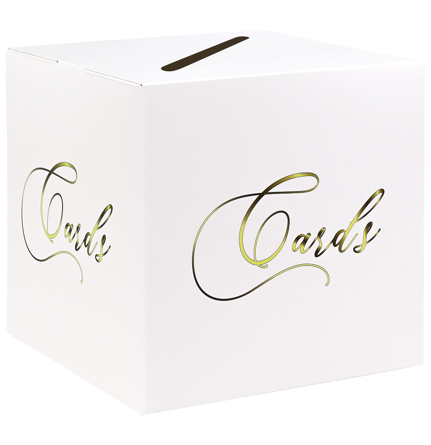 White and Gold Card Box Gift Card Box Holder Envelope Box for Wedding Birthday Baby Shower Retirement Party Graduation Card Box
