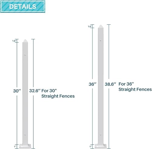 Miniatura 4 de Coarbor Panel de valla de vinilo de 46 x 36 pulgadas, 2 paneles de valla decorativa de jardín para patio, valla de vinilo al aire libre, barrera