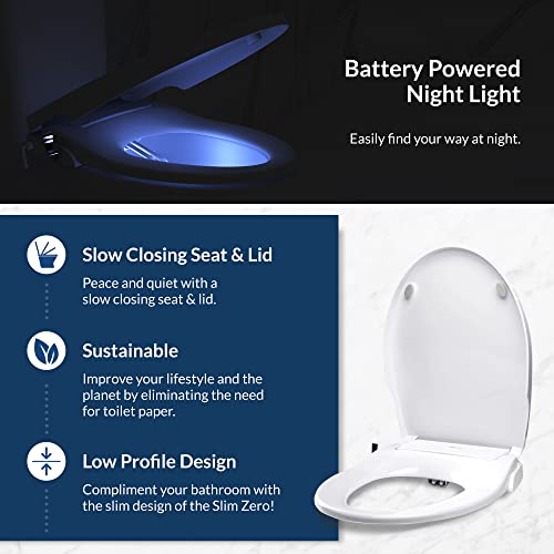 Bio Bidet By Bemis Slim Zero Bidet Toilet Seat, Elongated, White #TOP2