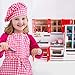 Gourmet Red Doll Modern Kitchen Mini Toy Playset with Lights and Sounds, Perfect for 12 Inch Dolls