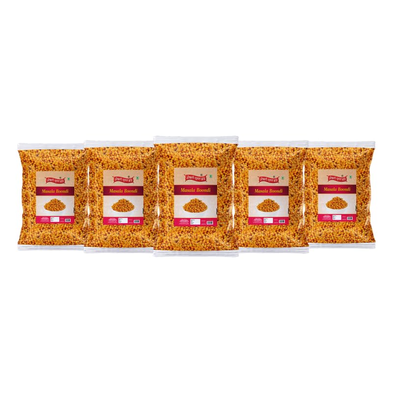 Image of OKHLI MUSAL BRAND Masala Bundi Chach Buttermilk Curd Dahi Raita Boondi Snacks| Nagpur Masala Boondi for Raita Boondi Masala Charkhi Boondi Masala Boondi Murmure| Healthy and Hygenic Bundi-900g*5Pack