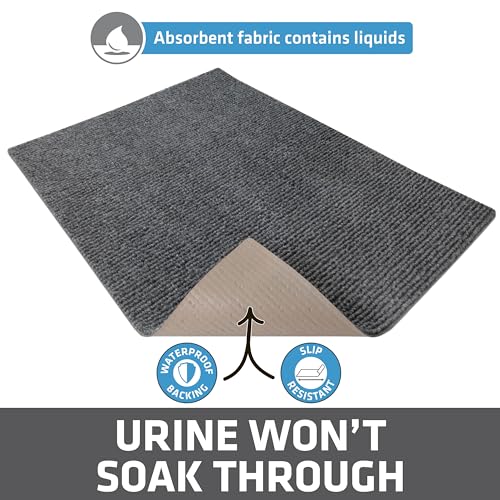 Image of Drymate Cat Litter Box Mat, Litter Trapping Mat, Waterproof, Urine-Proof, Absorbent, Machine Washable, Soft on Paws, Contains Mess, Protects Floors, Kitten Supplies, Grey, 20x28