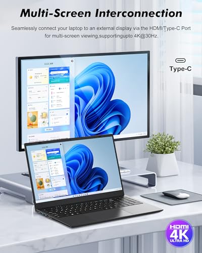 Image of BLUEING 2026 Laptop Computer with Gold 6500Y (Up to 3.4GHz), Laptop 8GB RAM 256GB SSD, Supports 1TB TF Card, FHD Display, 180 Lay-Flat, USB3.2, WiFi 5, Thin & Portable Laptops for Student, Business