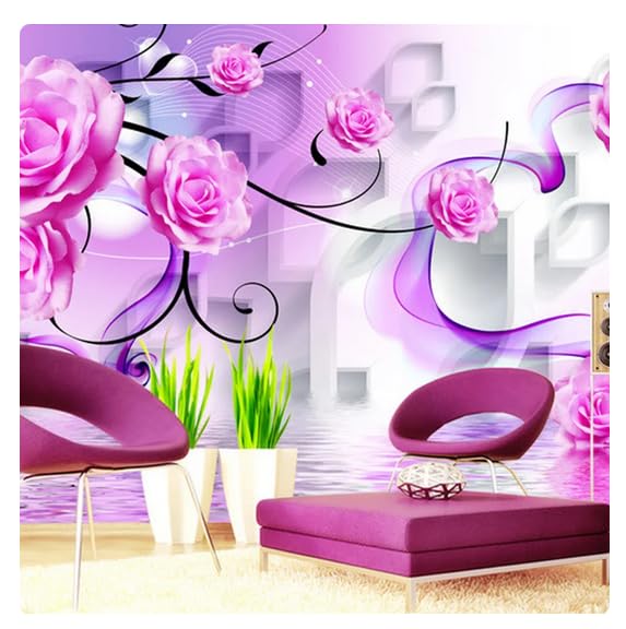 Papier peint mural 3D fleur de rose moderne salon chambre 350cm