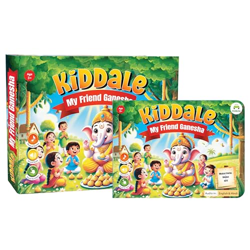 Image of Kiddale My Friend Ganesha - Touch & Listen Story Book for Kids | 28 Interactive Sound Buttons | Learn About Lord Ganesha's Stories, Shlokas & Values | Ideal for Ages 3+